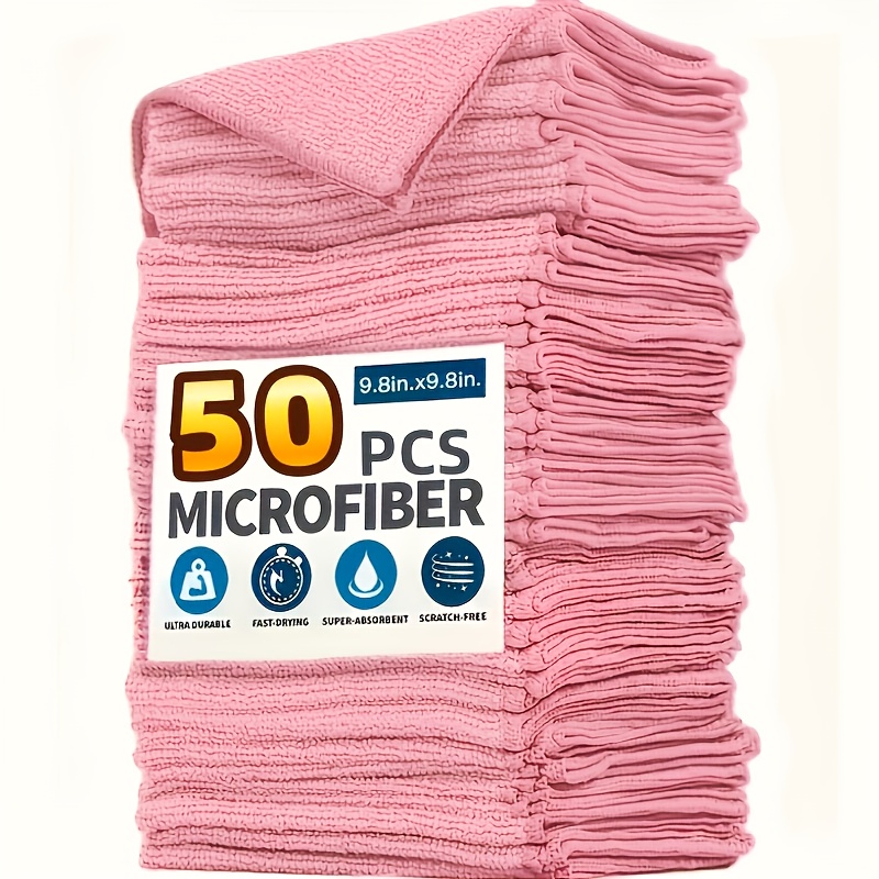 Kitchen Appliances Set - 1-50Pcs Light Pink Microfiber Kitchen Towels
