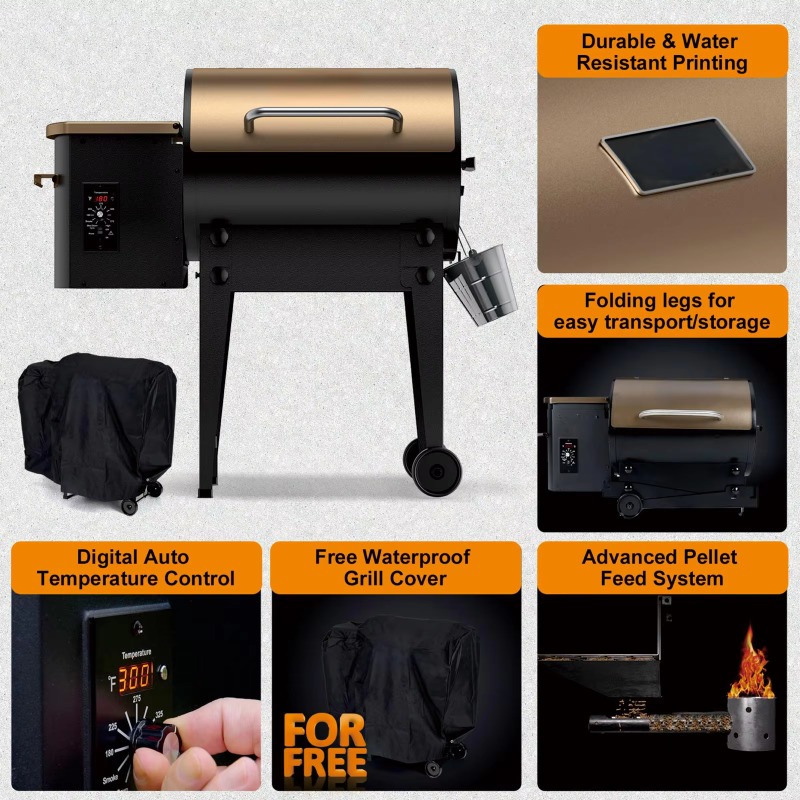 BBQ Portable Foldable Pellet G - огляд і ціна Electric Smoker Bbq